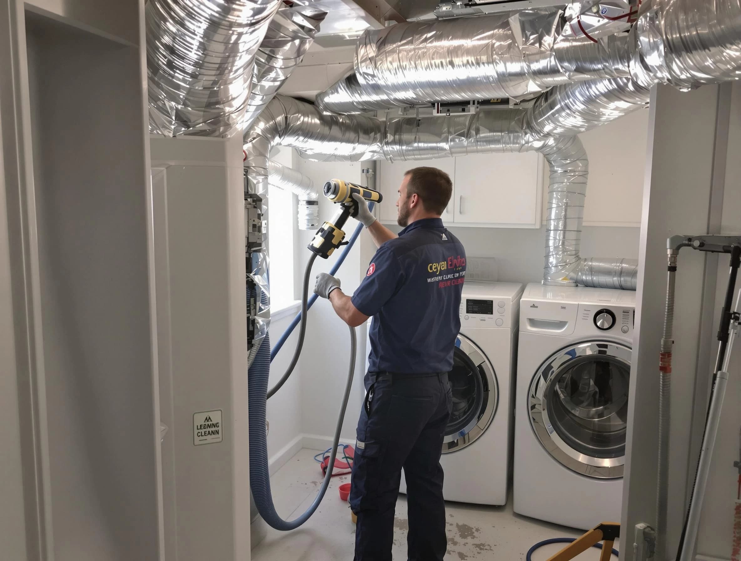 Montevallo Dryer Vent Cleaning specialist using advanced equipment for thorough duct cleaning in Montevallo