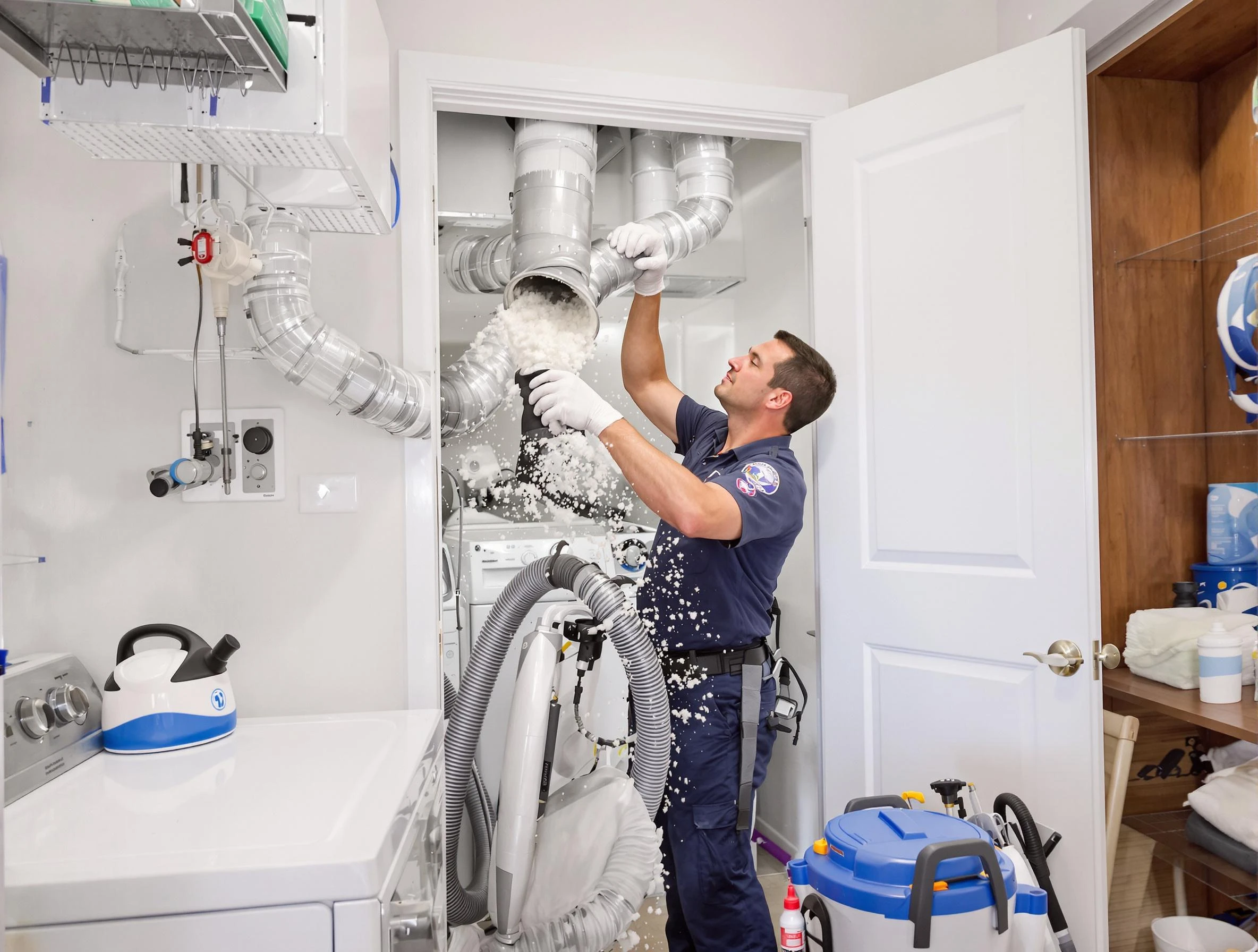 Montevallo Dryer Vent Cleaning technician delivering thorough residential dryer vent cleaning service in Montevallo